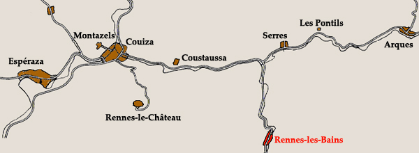 Kaart Rennes-les-Bains
