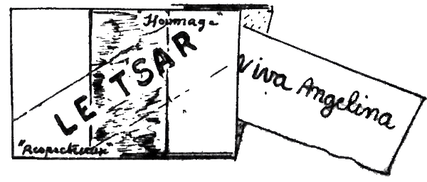 De envelop met sigarettenpapier van het merk 'Le Tsar' en de woorden 'Viva Angelina'