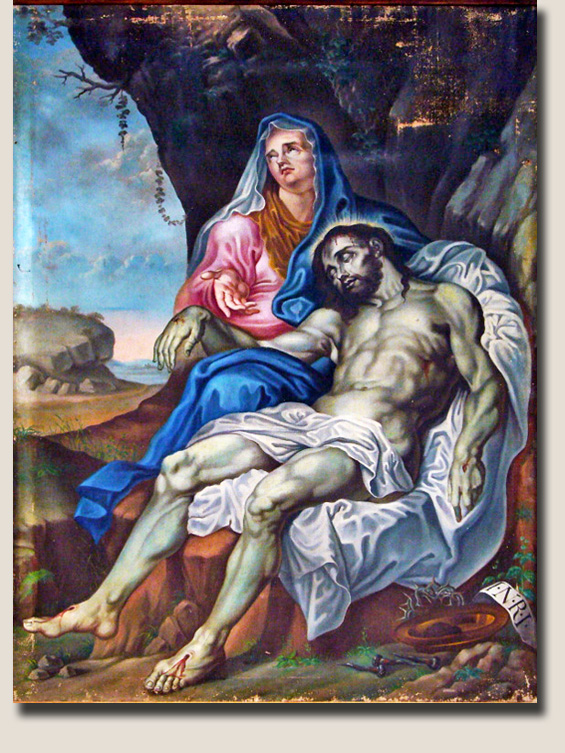 De Pieta in de kerk van Rennes-les-Bains